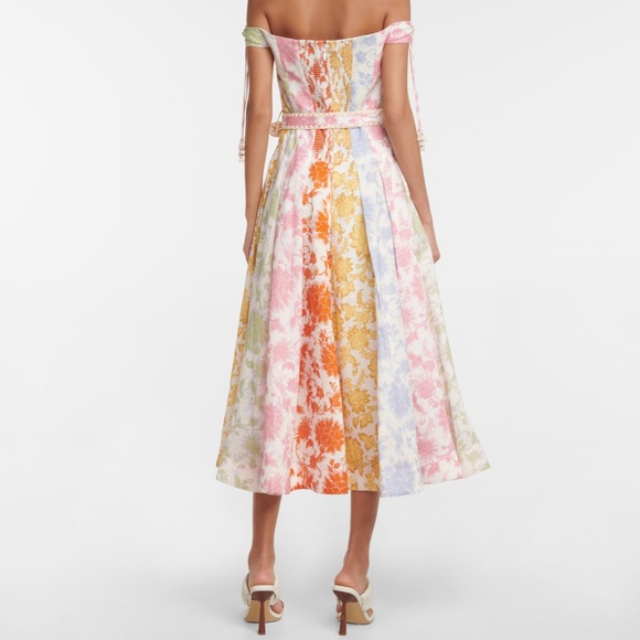 Zimmerman Postcard Printed Linen Midi Dress - Picture 2 of 10